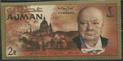 Winston Spencer Churchill and London City with St.-Pauls