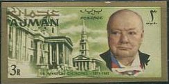 Winston Spencer Churchill and National-Galery with St.-Marti