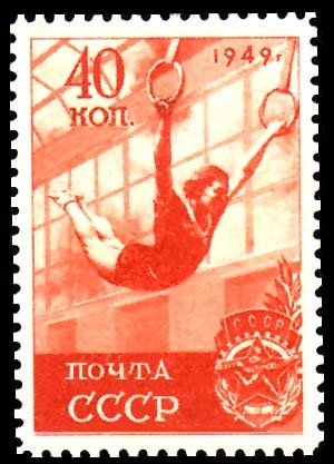 Gymnastics. Female gymnast on rings.
