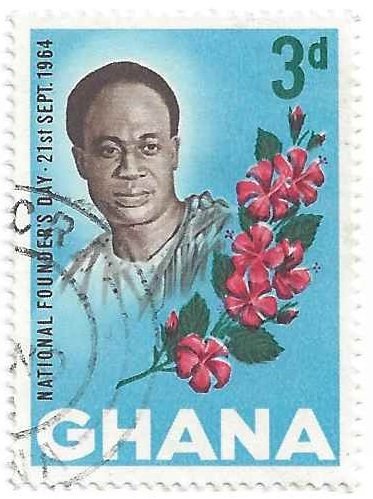 K. Nkrumah (1909-1972) , President ; hibiscus branch