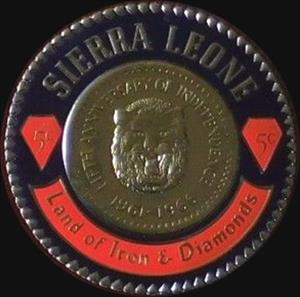 Stamp, Gold coin "Lion head", Sierra Leone,  