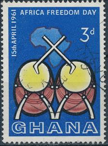 Stamp, Jungle Drums, Ghana,  , Anniversaries and Jubilees, Musical Instruments