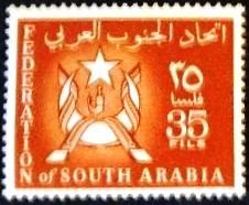 Stamp, Arms and flags, Aden,  