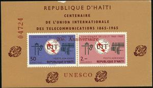 Souvenir Sheet, U.I.T. overprinted Unesco, Haiti,  , UNESCO