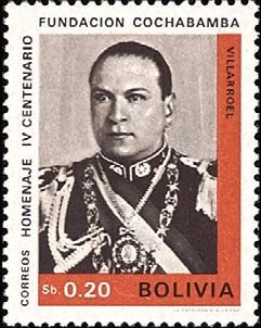 Stamp, President G. Villarroel, Bolivia,  , Heads of State
