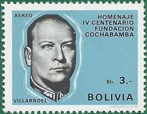 Stamp, President G.Villaroel, Bolivia,  , Heads of State