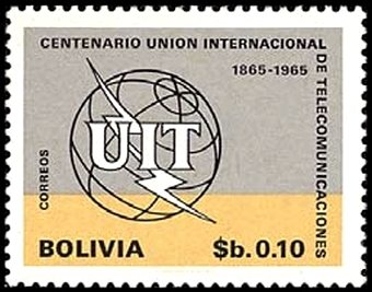 Stamp, 100 anniversaire UIT, Bolivia,  