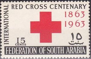 Stamp, Centenary of the Red Cross, Aden,  , Red Cross and Red Crescent