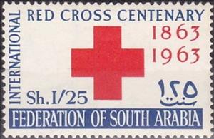 Stamp, Centenary of the Red Cross, Aden,  , Red Cross and Red Crescent