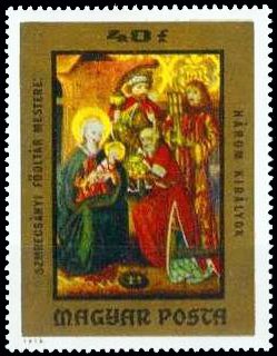 Stamp, Three Kings, Hungary,  , Paintings, Religion