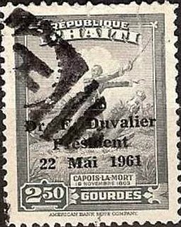 Dr. F. Duvalier/President/22 Mai 1961 (overprint)