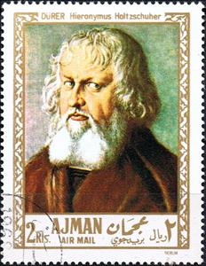 Stamp, Albrecht Dürer - Hieronymus Holtzschuher, Ajman,  , Art, Paintings