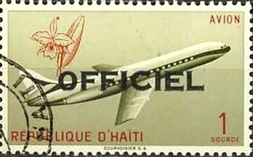 Stamp, Sud-Caravelle jet airliner, Haiti,  , Aviation, Aircraft