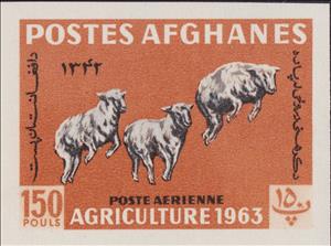 Stamp, Karakul Sheep (Ovis ammon aries), Afghanistan,  , Agriculture, Animals (Fauna), Mammals, Sheep