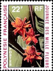 Stamp, Nicolaia Elatior, French Polynesia,  , Flowers, Plants (Flora)