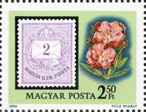 Issue of 1874 and flowers