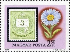 Issue of 1874 and flowers