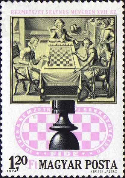Chess Players 17th Century Copper Engraving by Selenus