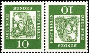 Se-tenant, Albrecht Dürer (1471-1528)  - Tete-beche, Berlin,  , Famous People, Painters