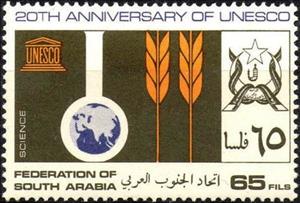 Stamp, 20th Anniversary of UNESCO - Science, Aden,  , Anniversaries and Jubilees, U.N.O., UNESCO
