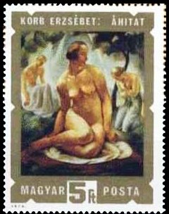 Stamp, Devotion by Erzsébet Korb, Hungary,  , Nudes, Paintings