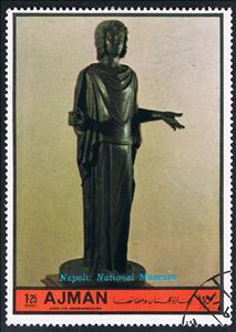 Stamp, Naples; Young woman, Ajman,  , Art, Sculptures