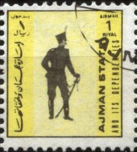 Stamp, Guards artilleryman on horseback - Russia 1906, Ajman,  , Uniforms