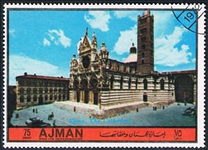Stamp, Cathedral of Santa Maria Assunta, Siena, Ajman,  , Churches - Cathedrals - Basilicas - Chapels