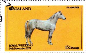 Stamp, Royal Wedding - horse, Cinderellas,  , Horses