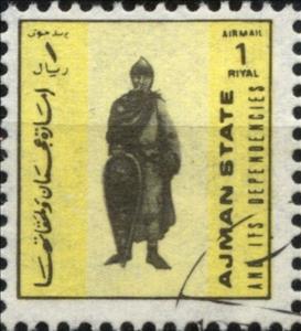 Stamp, Knight - Carolingian Empire, 9th cent., Ajman,  , Uniforms