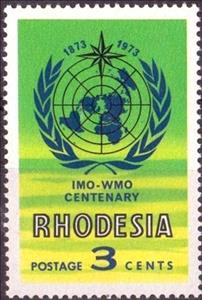 Stamp, Emblem IMO-WMO, Rhodesia,  