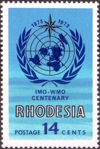 Stamp, Emblem IMO-WMO, Rhodesia,  