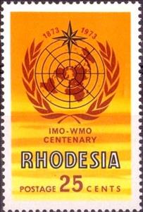 Stamp, Emblem IMO-WMO, Rhodesia,  