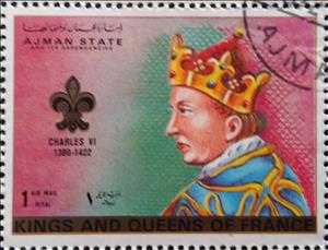 Stamp, Charles VI of France (1380-1422), Ajman,  , Kings