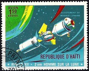 Stamp, Apollo 12, Haiti,  , Moon Landing, Outer Space, Space Traveling, Spacecrafts
