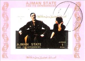 Souvenir Sheet, General Charles de Gaulle, Ajman,  , Paintings