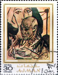 Stamp, Picasso, Ajman,  , Paintings
