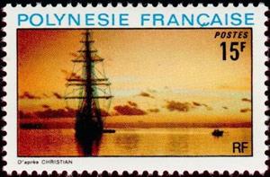 Stamp, Landscapes, French Polynesia,  