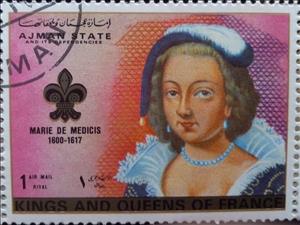Stamp, Marie de' Medici (1600-1617), Ajman,  , Queens