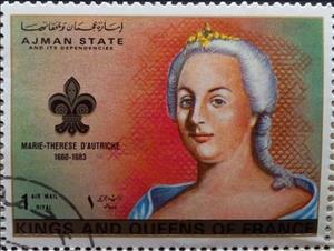 Stamp, Maria Theresa of Spain (1660-1683), Ajman,  , Queens
