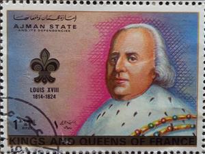 Stamp, Louis XVIII of France (1814-1824), Ajman,  , Kings