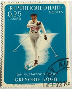 Stamp, T.Gustafsson, Skier, Haiti,  , Cross-country Skiing, Olympic Games