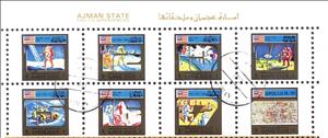 Mini Sheet, Apollo Program, Ajman,  