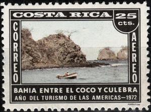 Stamp, Coca-Culebra Bay, Costa Rica,  , Landscapes
