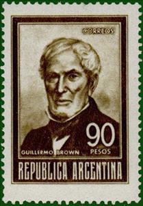 Stamp, Guillermo Brown (1777~1857), Argentina,  , Admirals, Famous People