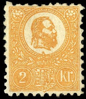 Stamp, King Franz Josef (1830-1916) and Coat of arms, Hungary,  , Heads of State, Kings, Coats of Arms