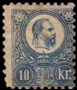 Stamp, King Franz Josef (1830-1916) and Coat of arms, Hungary,  , Heads of State, Kings, Coats of Arms