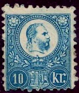 Stamp, King Franz Josef (1830-1916) and Coat of arms, Hungary,  , Heads of State, Royalty, Kings, Coats of Arms