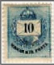 Stamp, Letter, black cipher, Hungary,  , Letters (Mail), Crowns and Coronets