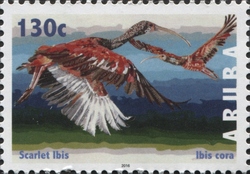 Stamp, Birds 2016 - Scarlet Ibis, Aruba,  , Birds, Fauna